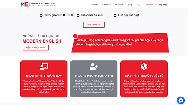 học tiếng anh online cho học sinh cấp 3 ở morden english