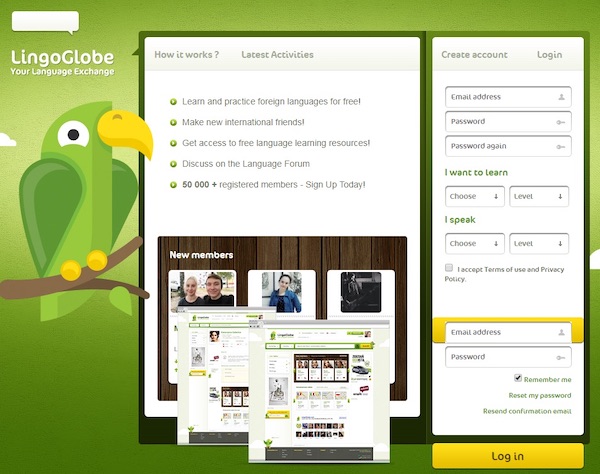 LingoGlobe trang web luyện nói tiếng Anh  với hơn 50,000 thành viên