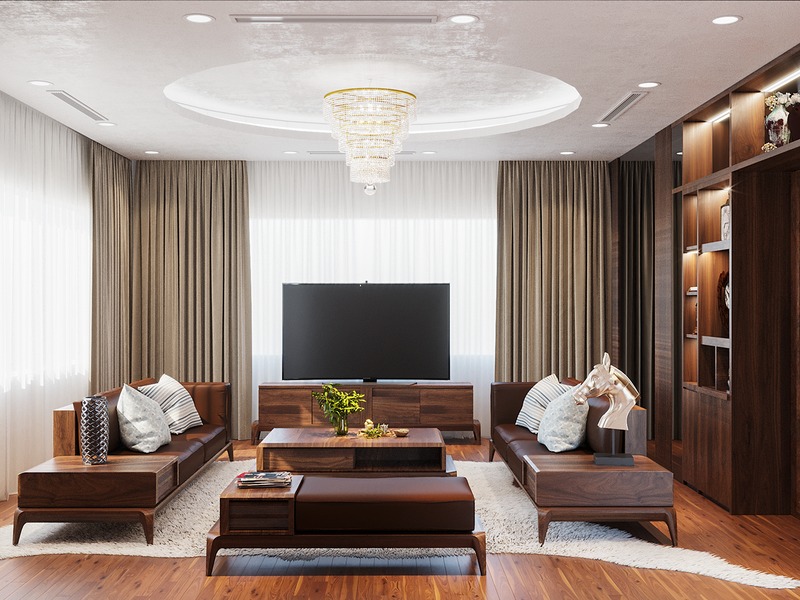 Bố trí sofa chữ U - Chiếm trung tâm phòng