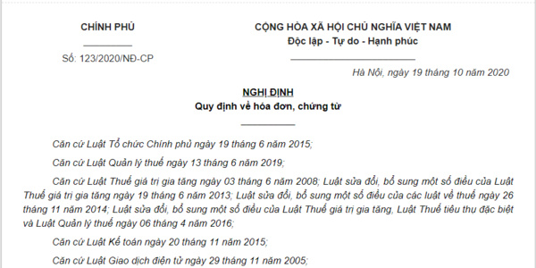 Nghị định 123/2020 NĐCP