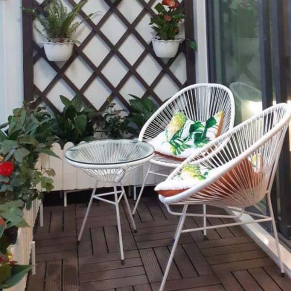 Bàn ghế cafe ngoài trời từ chất liệu mây, nhựa giả mây Bàn ghế cafe ngoài trời từ chất liệu mây, nhựa giả mây
