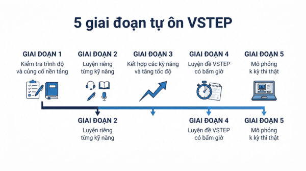 Roadmap 5 giai đoạn tự ôn VSTEP