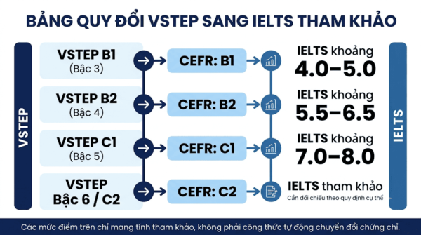 Bảng quy đổi VSTEP sang IELTS