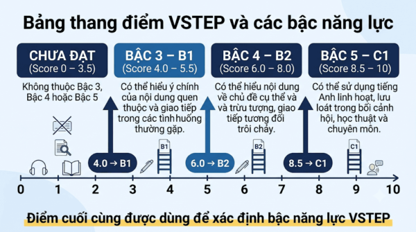 Bảng thang điểm VSTEP và các bậc năng lực