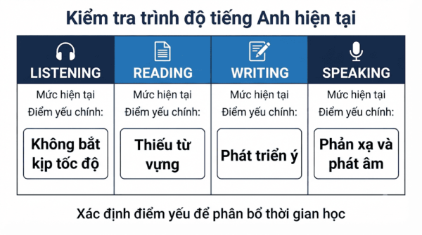Kiểm tra trình độ tiếng Anh hiện tại