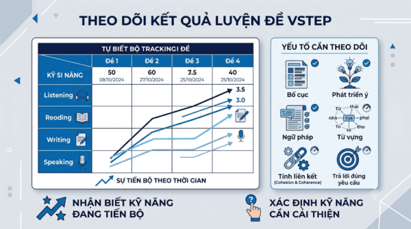 Theo dõi kết quả luyện đề VSTEP