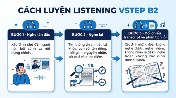 Cách luyện Listening VSTEP B2