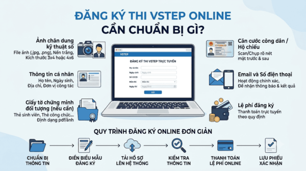 Đăng ký thi VSTEP online cần chuẩn bị gì
