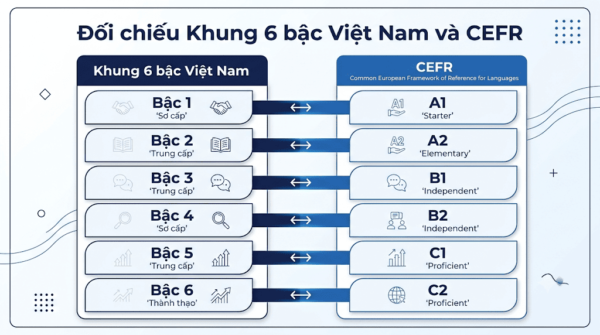 Đối chiếu khung 6 bậc Việt Nam và CEFR